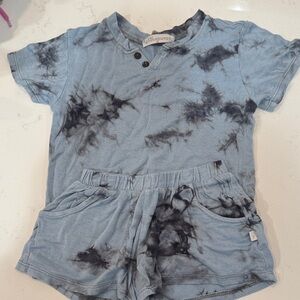 Kids Tie-Dye Matching Set - Blue and Black